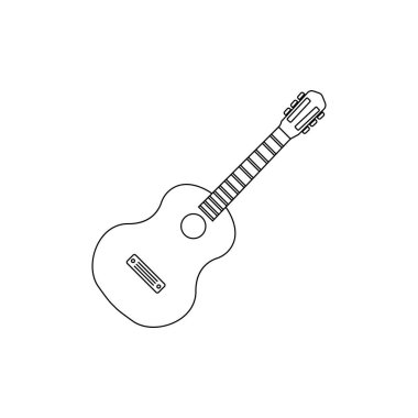 gitar simgesi vektör şablonu çizim logosu tasarımı