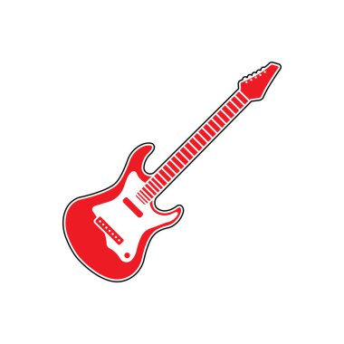 elektro gitar simgesi vektör çizim logo tasarımı