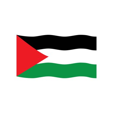 Dalgalı Filistin bayrağı ikon vektör şablonu çizim logosu tasarımı