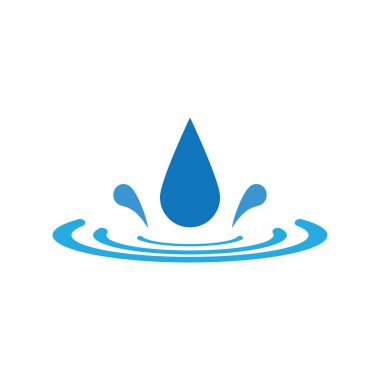 Düşen su sıçrama ikon vektör şablonu çizim logo tasarımı