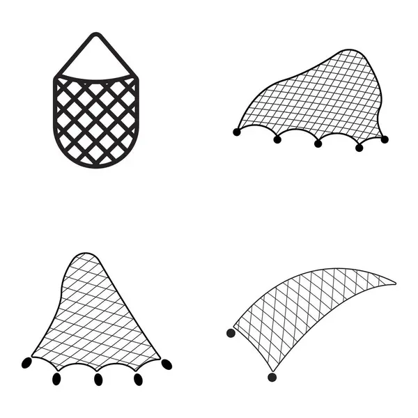 Balıkçılık Ağı Simge Vektör Şablonu Logo Tasarımı Stok Vektör