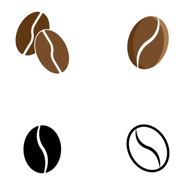 Kahve Çekirdekleri Simge Vektör Şablonu Çizim Logosu Tasarımını Ayarladı Vektör Grafikler