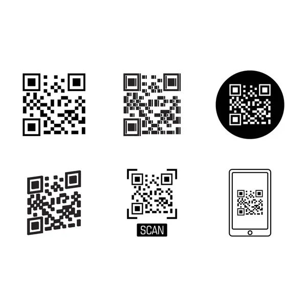QR kod simgesi vektör şablon logo tasarımı