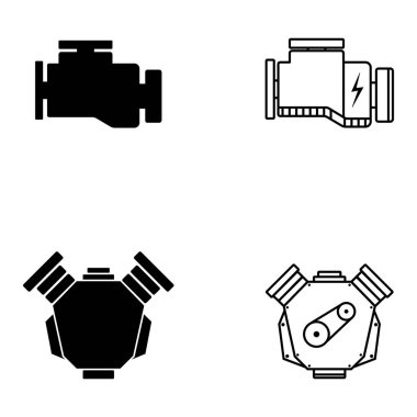 araba motoru simgesi vektör şablonu çizim logosu tasarımını ayarla