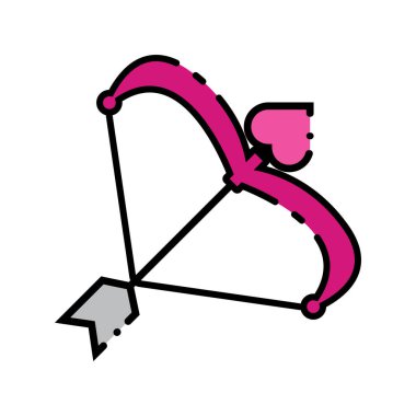 Sevgililer günü ok ikonu vektör şablonu illüstrasyon logo tasarımı