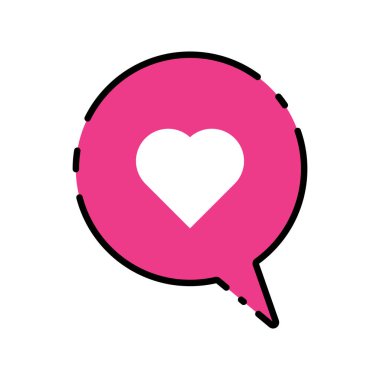 Sevgililer Günü konuşma balonu ikonu vektör şablonu çizim logosu tasarımı