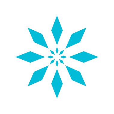 Kar Tanesi simgesi, süsleme vektör şablonu logo tasarımı