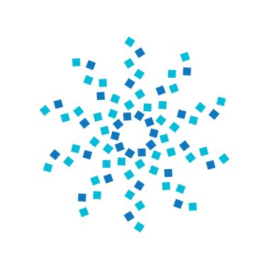 Kar Tanesi simgesi, süsleme vektör şablonu logo tasarımı