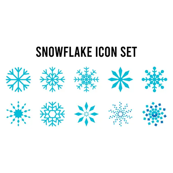 stock vector icon set of snowflakes, ornaments vector template illustration logo design