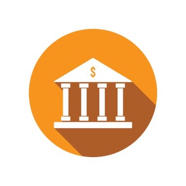 Banka binası simgesi vektör şablonu çizim logosu tasarımı