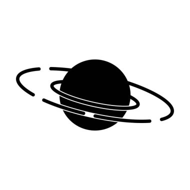 Halkalı gezegen simgesi vektör şablonu çizim logosu tasarımı