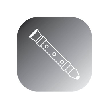 Flüt simgesi vektör şablonu çizim logosu tasarımı