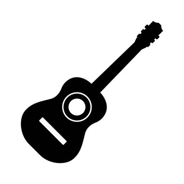 gitar simgesi vektör şablonu çizim logosu tasarımı