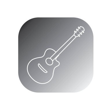 gitar simgesi vektör şablonu çizim logosu tasarımı