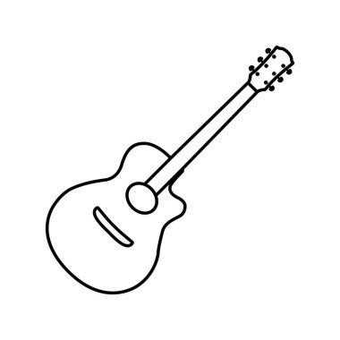 gitar simgesi vektör şablonu çizim logosu tasarımı