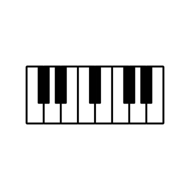 piyano simgesi vektör şablonu illüstrasyon logo tasarımı