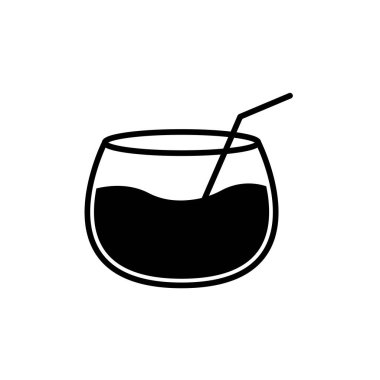 Kokteyl ikonu vektör şablonu çizim logosu tasarımı