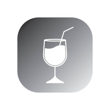 Kokteyl ikonu vektör şablonu çizim logosu tasarımı