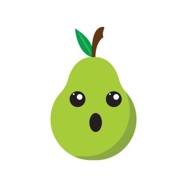 şirin yüz meyve ikonu vektör şablonu çizim logosu tasarımı