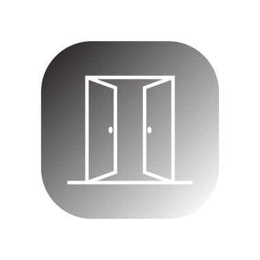 kapı simgesi vektör şablonu illüstrasyon logo tasarımı