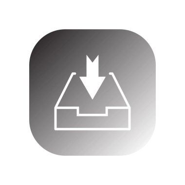 Gelen kutusu simgesi vektör şablonu illüstrasyon logo tasarımı