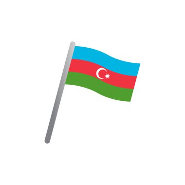 azerbaijan bayrak vektör şablonu illüstrasyon logo tasarımı