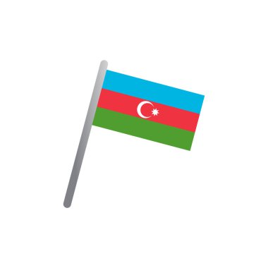 azerbaijan bayrak vektör şablonu illüstrasyon logo tasarımı