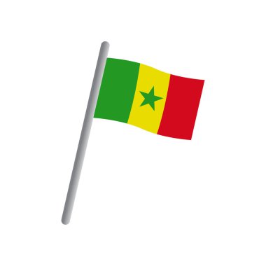 Senegal bayrak simgesi vektör şablon logo tasarımı