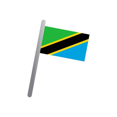 Tanzanya bayrağı ikon vektör şablonu illüstrasyon logo tasarımı