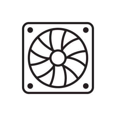 bilgisayar fan simgesi vektör şablonu illüstrasyon logo tasarımı