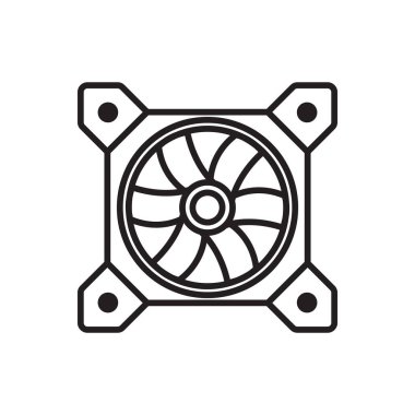 bilgisayar fan simgesi vektör şablonu illüstrasyon logo tasarımı