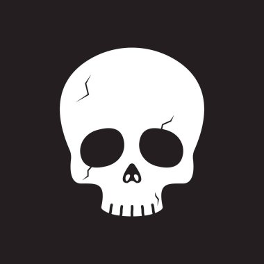 iskelet baş simgesi vektör şablon logo tasarımı