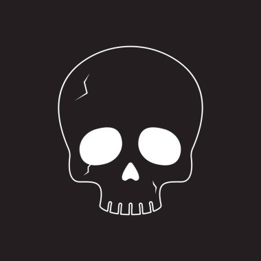 iskelet baş simgesi vektör şablon logo tasarımı