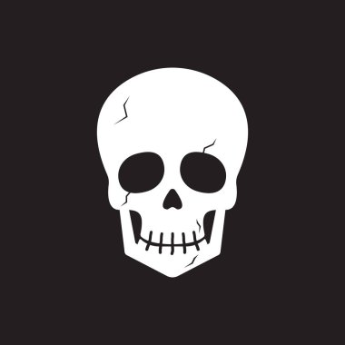 iskelet baş simgesi vektör şablon logo tasarımı