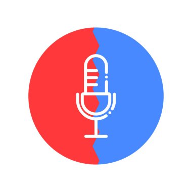 mikrofon simgesi vektör şablonu çizim logosu tasarımı