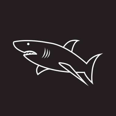 simge köpekbalığı vektör şablonu çizim logosu tasarımı