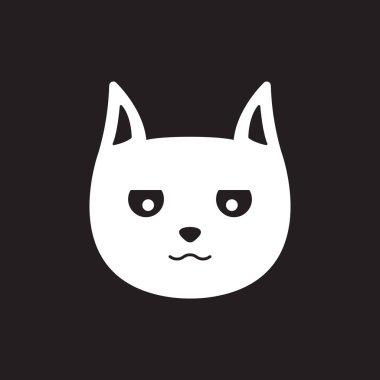 kedi simgesi, kedi kafası vektör şablonu illüstrasyon logo tasarımı