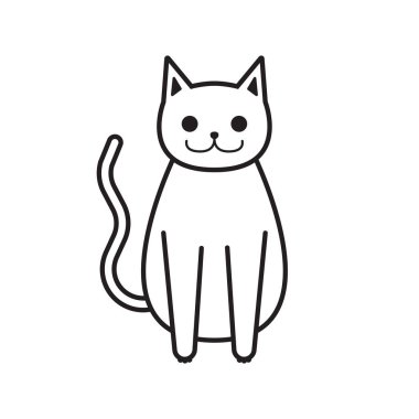 kedi simgesi, kedi kafası vektör şablonu illüstrasyon logo tasarımı