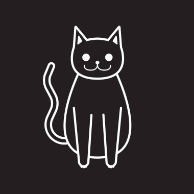 kedi simgesi, kedi kafası vektör şablonu illüstrasyon logo tasarımı