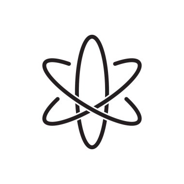Nükleer ikon vektör şablonu çizim logosu tasarımı