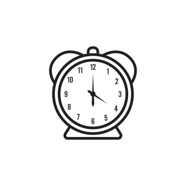 Saat simgesi vektör şablonu çizim logosu tasarımı