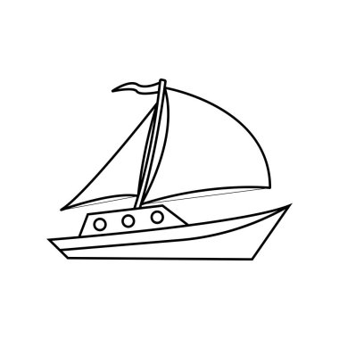 yelkenli ikonu vektör şablonu illüstrasyon logo tasarımı