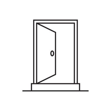 giriş kapısı ikon vektör şablonu çizim logosu tasarımı