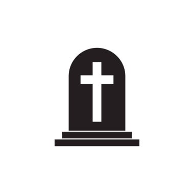 Bir mezar taşının minimalist çizimi, ölümü, yasını ve anıları simgeliyor.