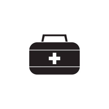 İlk yardım çantasını temsil eden basit bir çizgi sanatı. Acil durum hazırlığı veya tıbbi yardım için mükemmel.