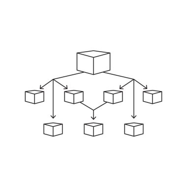 veri akışı simgesi vektör şablon logo tasarımı