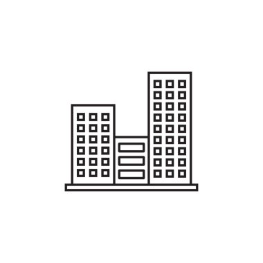 A clean, minimalist icon of a building, perfect for architectural projects, city planning, real estate branding, and digital design. clipart