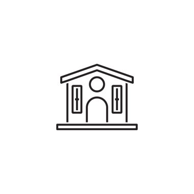 A clean, minimalist icon of a building, perfect for architectural projects, city planning, real estate branding, and digital design. clipart