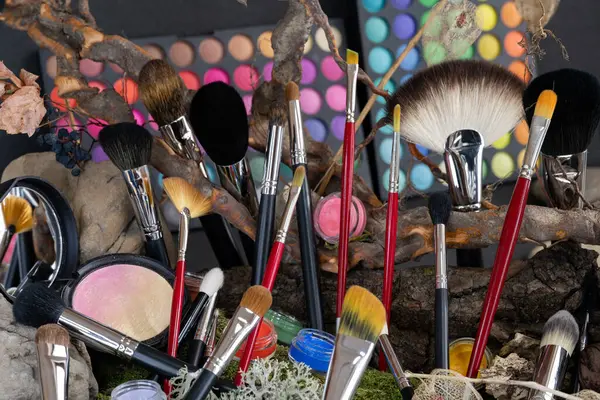 makeup brushes Composition of makeup tools.