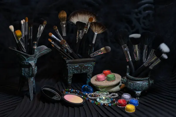makeup brushes   Makeup brushes. Set of makeup brushes. Composition of makeup tools.